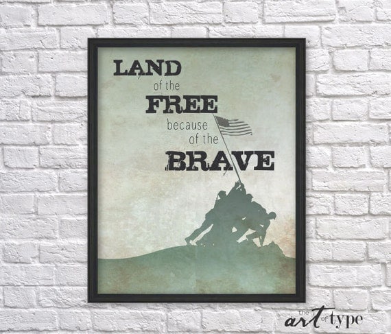 land of the free because of the brave combat boots