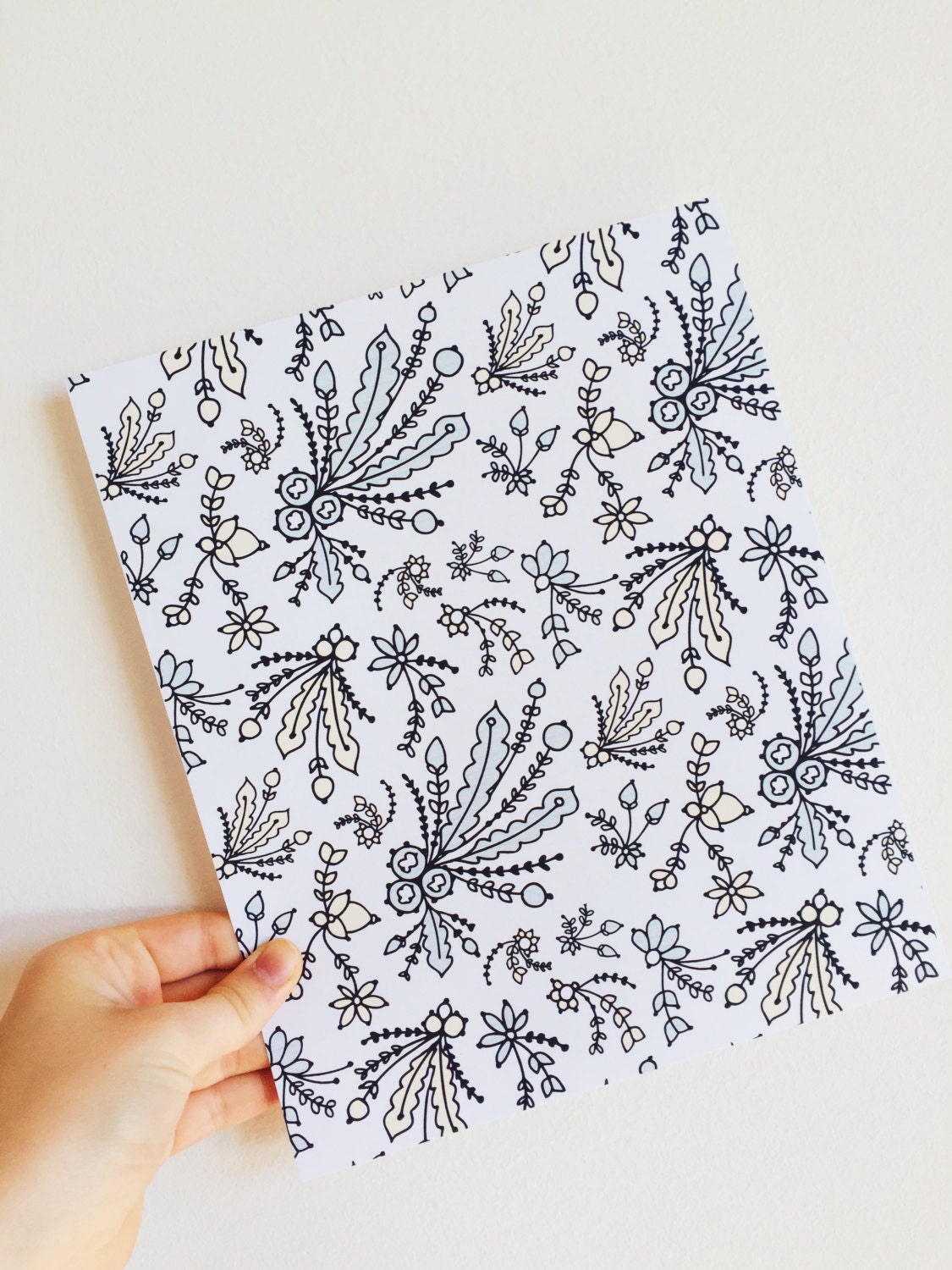 8x10 Mini Floral Wallpaper Print. High Quality by HuskidoStudios