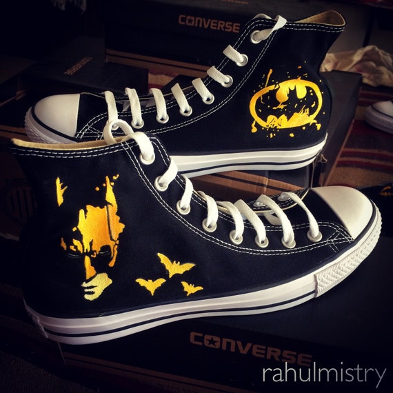 New Batman Converse Shoes by PaintYourChucks on Etsy