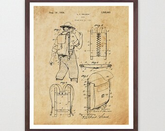 Camping - HIking Art - Hiking PAtent - Pack - Backpacking - Camping Patent - Campsite - Hiking - Outdoors - National Park - Backpacking Art