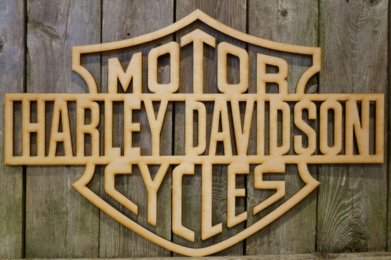 Harley Davidson logo wall hanging sign by ArrayOfDelight on Etsy