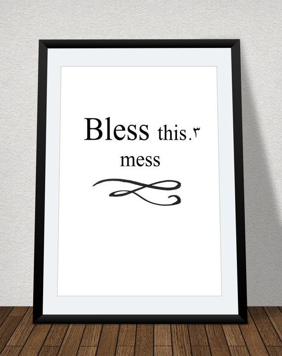 Items similar to Inspirational Wall Art Bless this mess inspirational ...