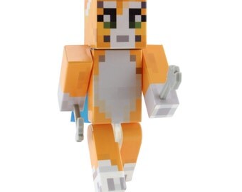 Orange Cat - 4" Action Figure Toy, Plastic Craft by EnderToys
