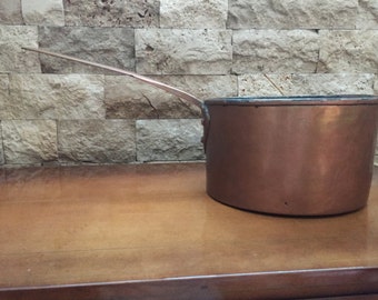 Antique Dovetail Copper Pot Large and Heavy