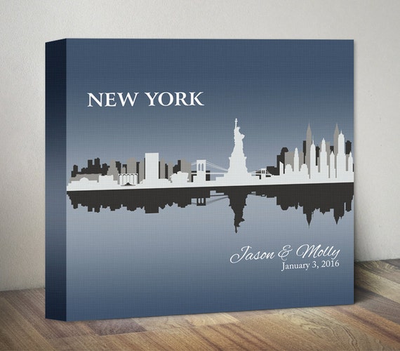 New York Skyline Wedding Gift Personalized New York City Wedding ...