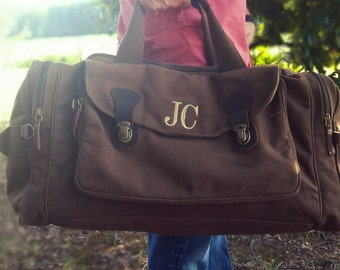 Personalized Groomsmen Duffle Bag, Canvas Military Weekender Bag, Groomsmen Gift, Men's Gift, Men's Travel Overnight Bag