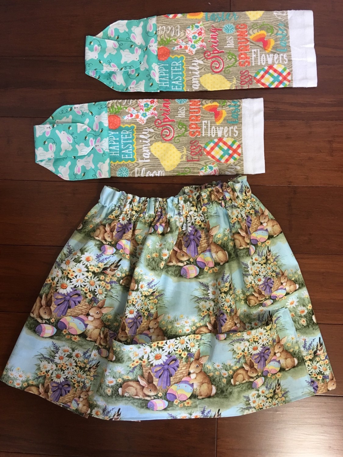 Easter apron and two towels