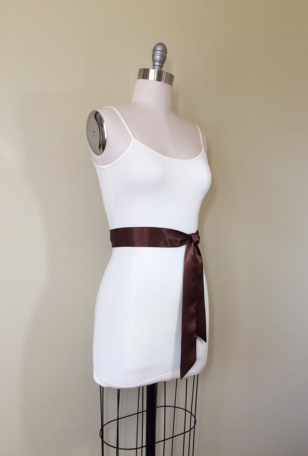 Chocolate Brown Sash, Chocolate Satin Sash Belt, Bridesmaid Sash, Brown Wedding Dress Sash