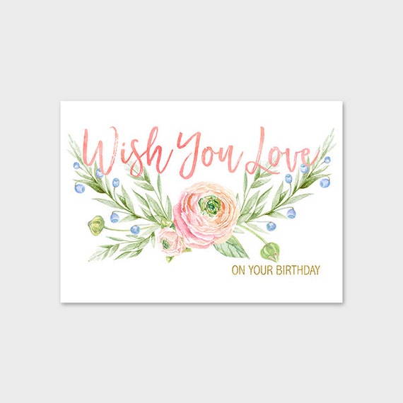 Happy Birthday Card Printable 5x7 Birthday by MossAndTwigPrints