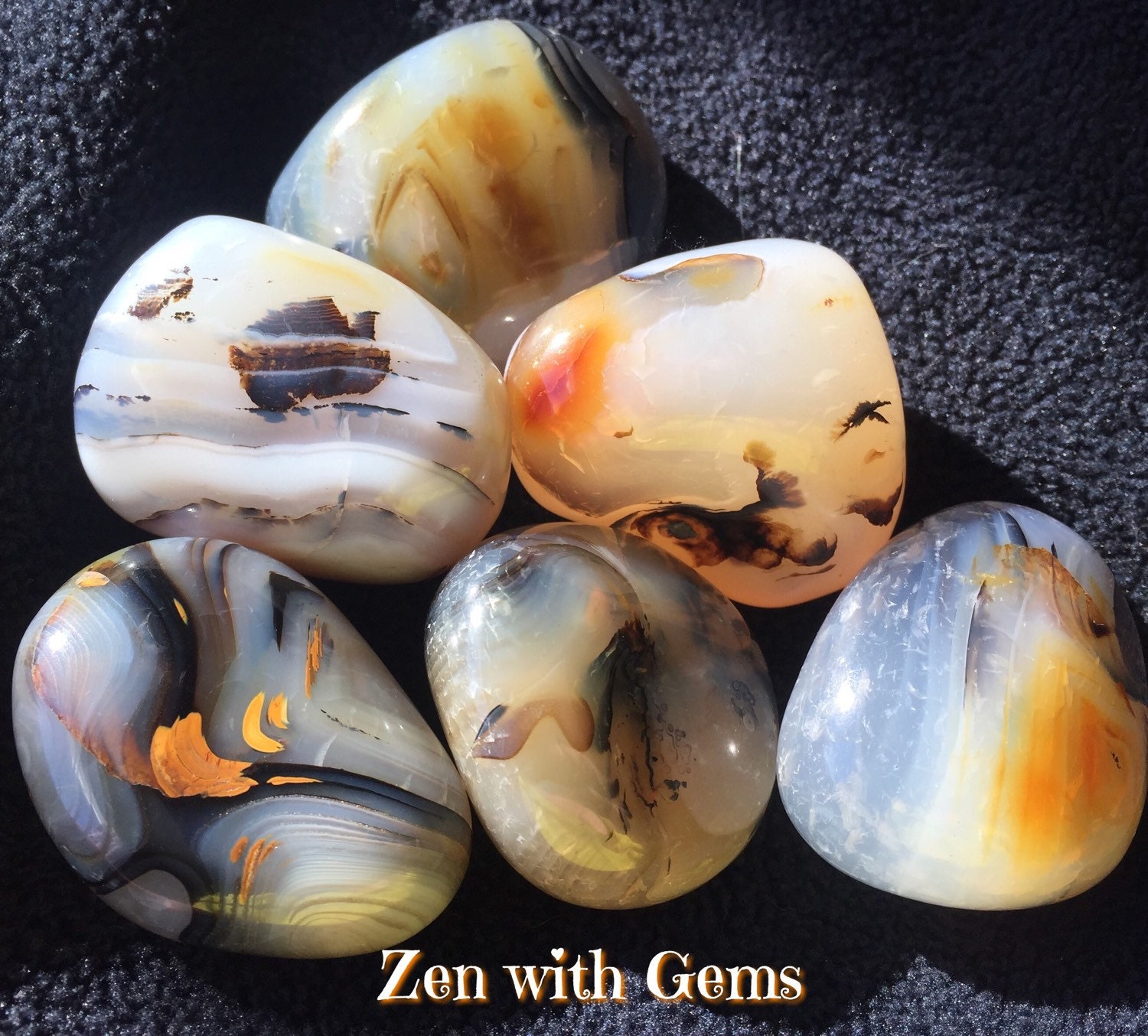 Dendritic Agate Tumbled Large Premium Quality Crystal Grid