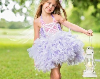 Items similar to Purple Lime Turquoise Fairy Tutu and Glittered Wings ...