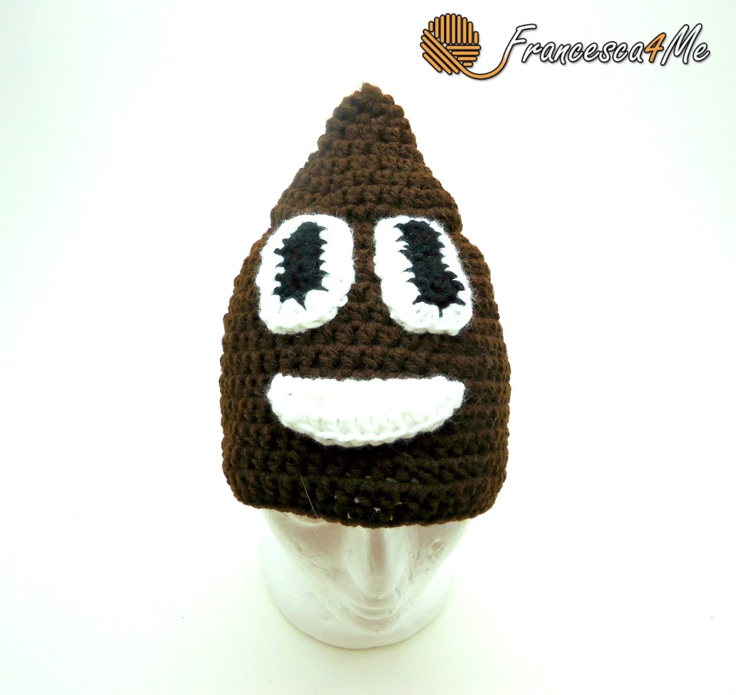 Crochet Smiling Poop Emoji Hat by Francesca4me on Etsy