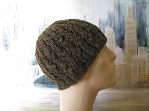 Men's Knit Hat Sock Yarn Hat ' Cosmo-3' or by NeedleLoveKnits