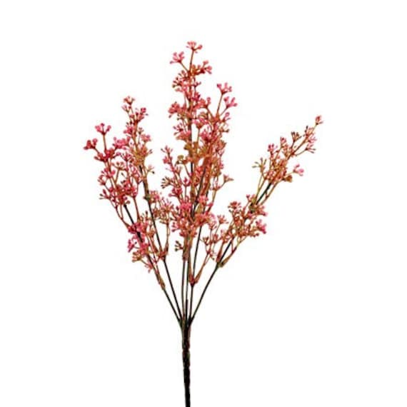 Pink Artificial Flower Foliage Stem 13 Tall Foliage