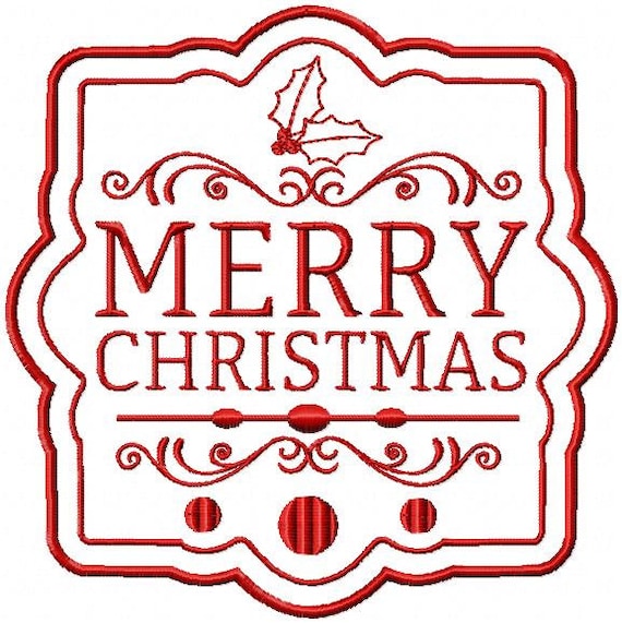 Machine Embroidery Design Merry Christmas by BlingSassSparkle