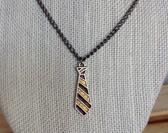 Gryffindor Necklace, Gryffindor Tie, Tie Necklace, Gold and Scarlet, Harry Potter, Gryffindor Jewelry, Tie Pendant, Hogwarts