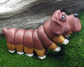 Dogerpillar, Caterpillar, Polymer Clay Dog, Puppy Sculpture, Fantasy Creature, Polymer Clay Sculpture, Figurine
