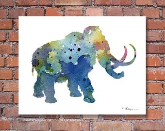 Mammoth - Art Print - Abstract Watercolor Painting - Wall Decor
