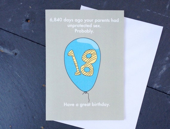 Funny 18th birthday card funny 18 rude 18th 21 by Objectables