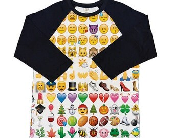 Emoji Shirt_3/4 Sleeve Raglan shirt_Choose our design or submit your own image