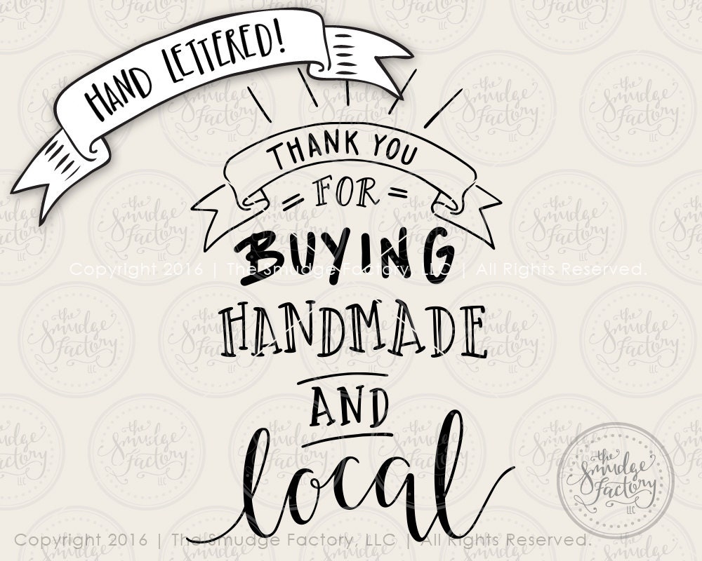 Download Thank You SVG Cut File, Buying Handmade and Local Cutting ...