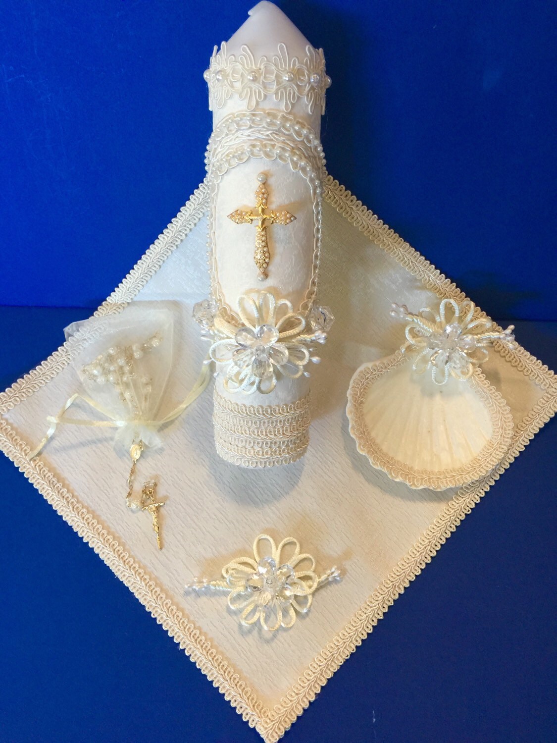 Baptism Candle Set Christening candle set Juego de Vela de