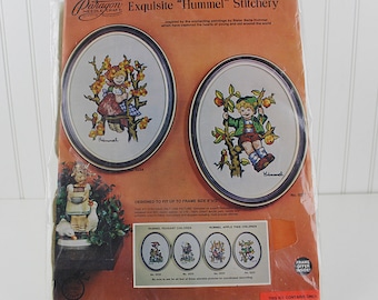 Hummel Boy in Apple Tree Figurine Crewel Embroidery Kit, Apple Tree Children, K213