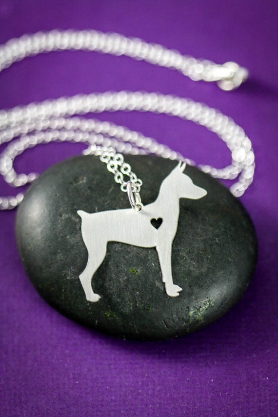 SALE Miniature Pinscher Necklace Dog Pendant Min by IvyByDesign