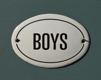 Small antique style enamel metal Boys sign