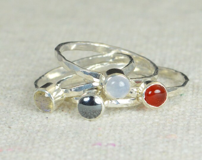 Small Silver Carnelian Ring, Sterling Silver Solitaire, Red Stone Ring, Silver Jewelry, Red Solitaire, Solitaire Ring, Silver Band
