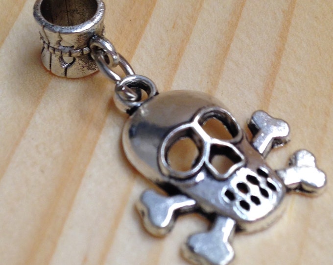 Storewide 25% Off SALE Vintage Silver Tone Scull & Crossbones Petite Designer Bracelet Charm Featuring Eclectic Medieval Style Design Storewide 25% Off SALE Vintage Silver Tone Scull & Crossbones Petite Designer Bracelet Charm Featuring Eclectic Medieval Style Design