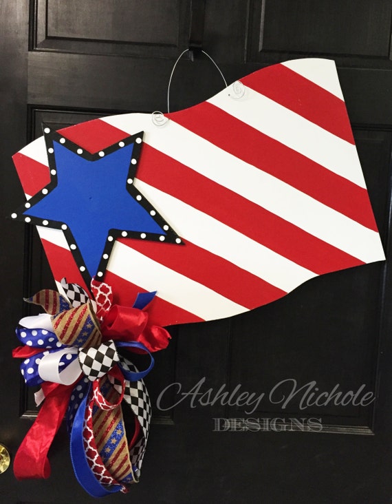 Patriotic Flag Door Hanger