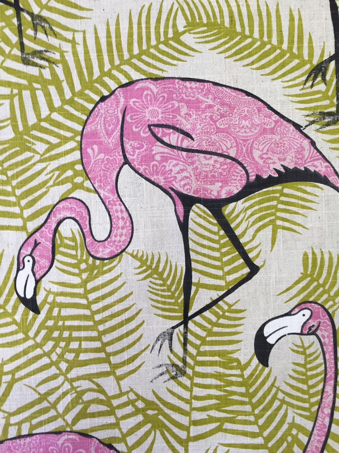 Flamingo Fun Pink Paisley Upholstery Fabric Large