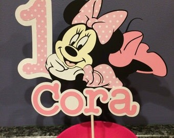 Minnie Mouse Cake Topper with name and age