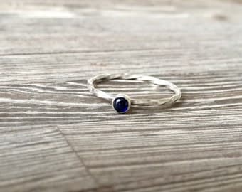 Sapphire ring, blue stone stacking ring, september birthstone ring, sapphire stacking ring, blue stone stacker ring, blue gemstone ring,
