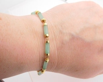 Green Jade Link Bracelet