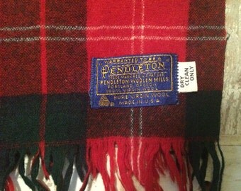 Vintage Pendleton Scarf Wool Scarf Pendleton Wool Scarf Plaid Scarf Vintage Scarf Classic Style Vintage Accessories Scarves