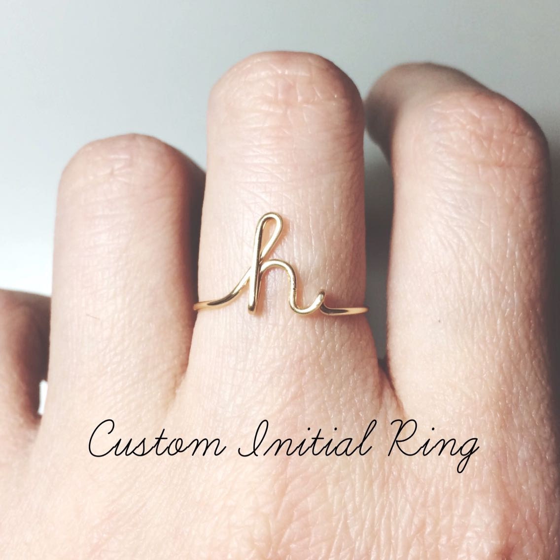 Custom Initial ring sterling silver letter ring/gold fill