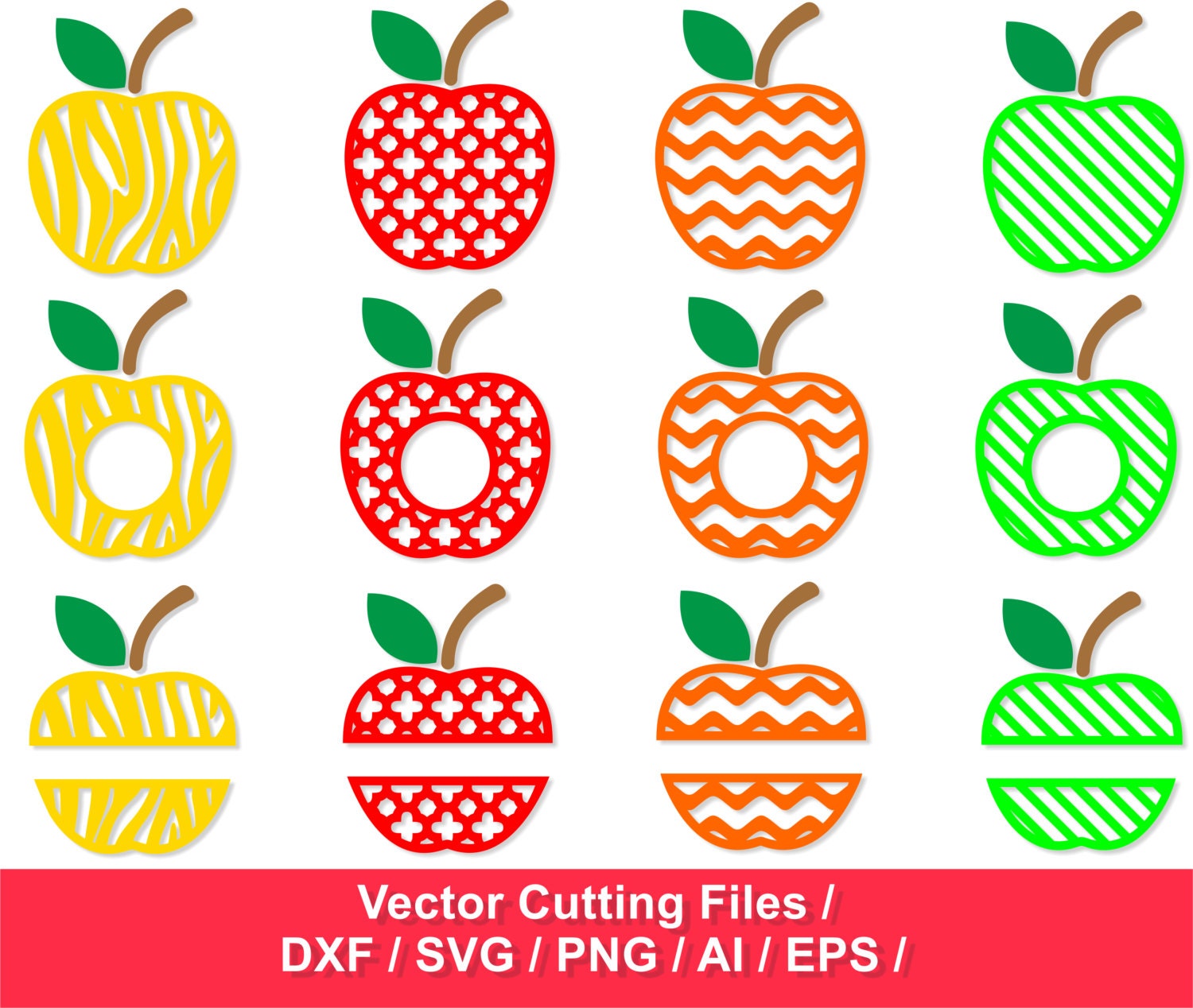 Download Apple Monogram Frames SVG Cut Files / Apples SVG / svg dxf