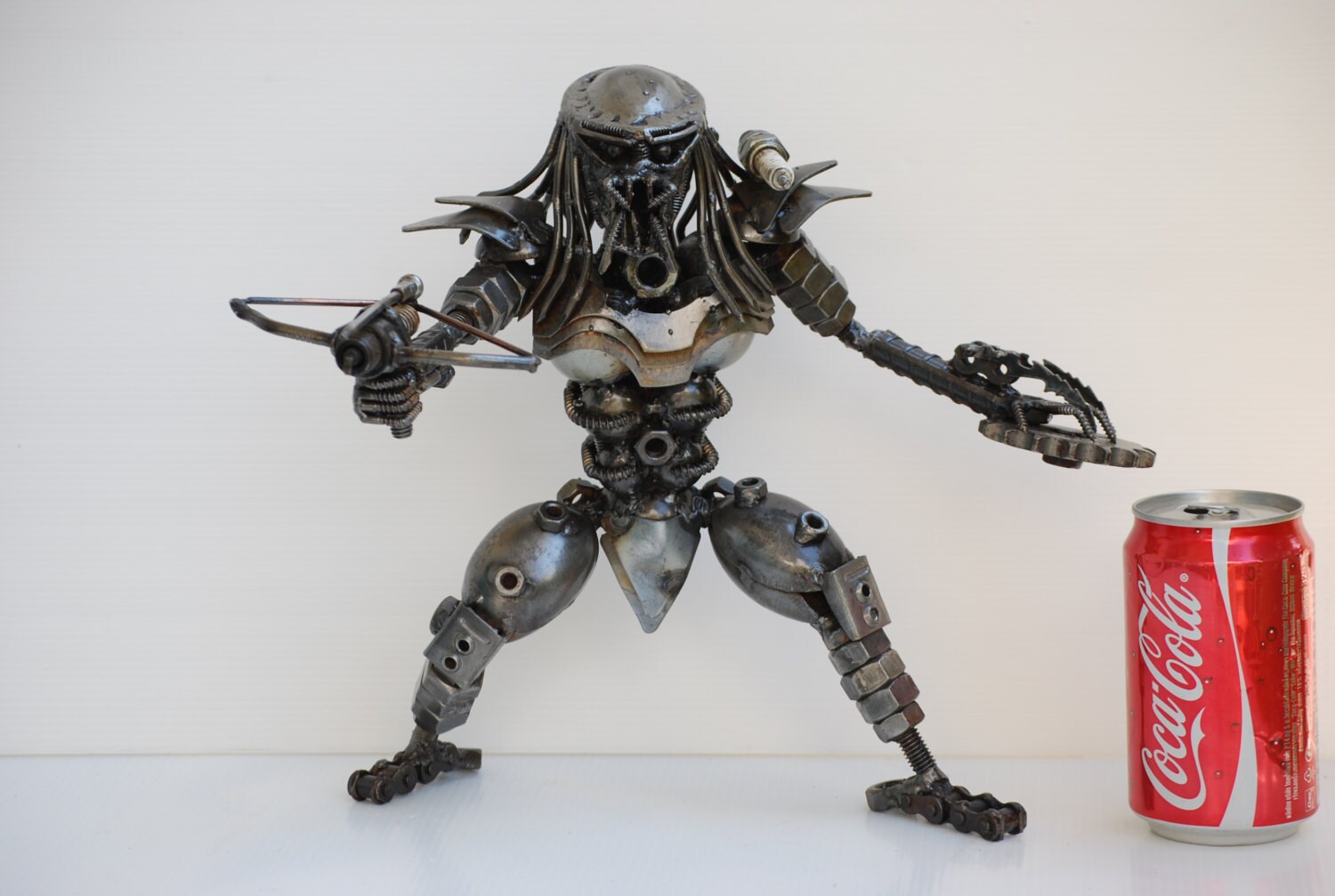 Predator Scrap Metal Sculpture Model Recycled Handmade Art