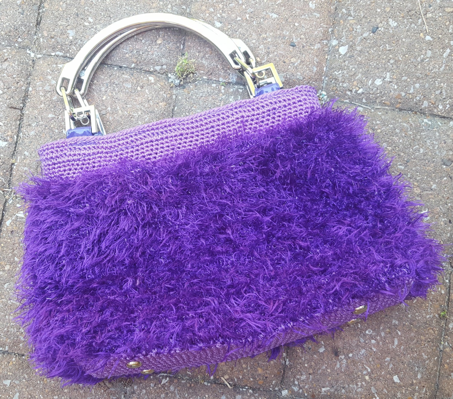 Purple Fuzz Faux Fur Purse Handbag Hand Made 15 Off Spring