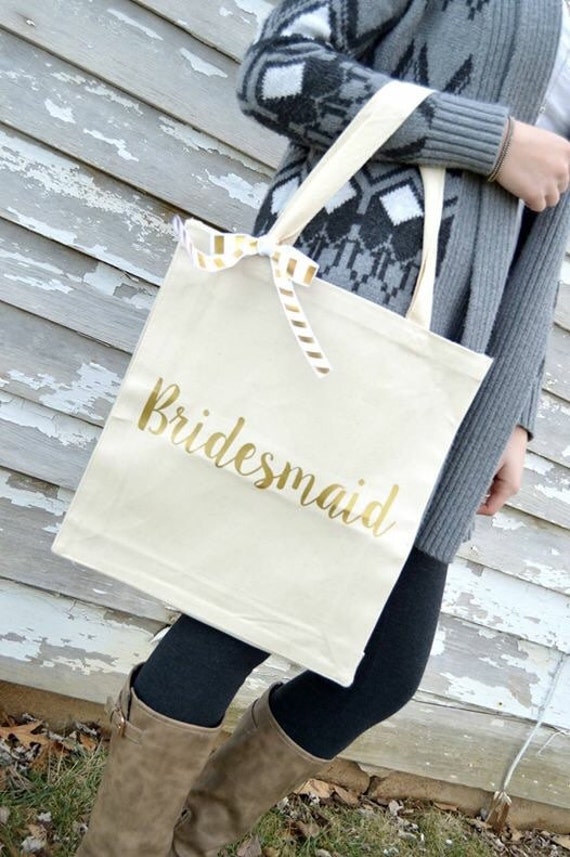 Bridesmaid Tote Bridesmaid Gifts Personalized by OhLOLAandco