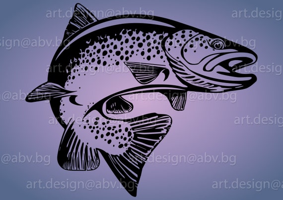 Download Vector TROUT fish AI eps pdf png svg dxf jpg Image