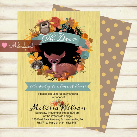 Oh Deer the baby is almost here Woodland Animial Printable