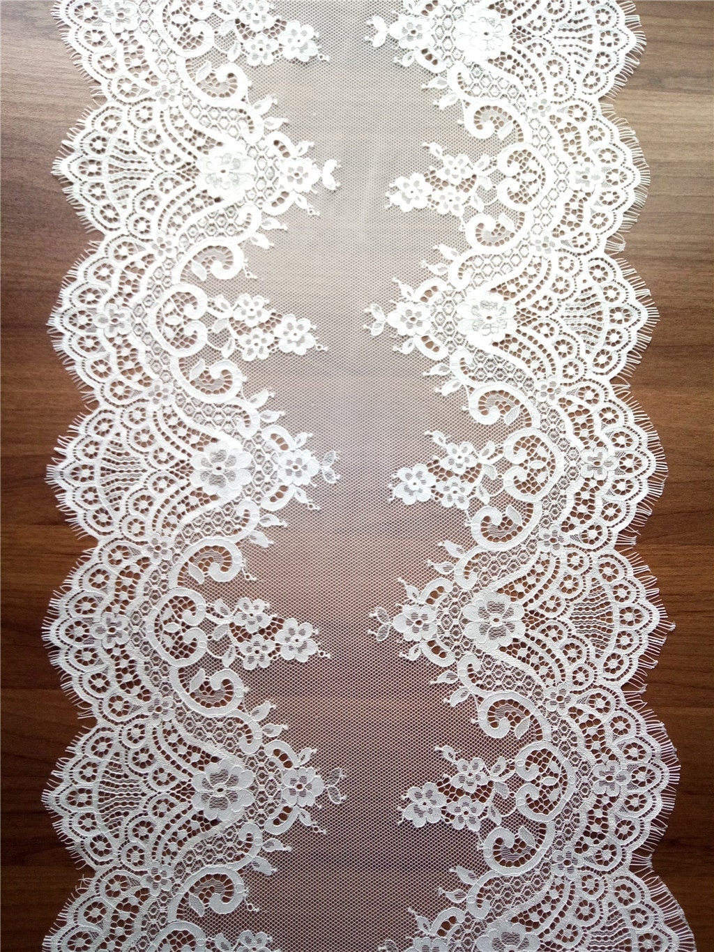 White lace runner 15 wide lace table runner