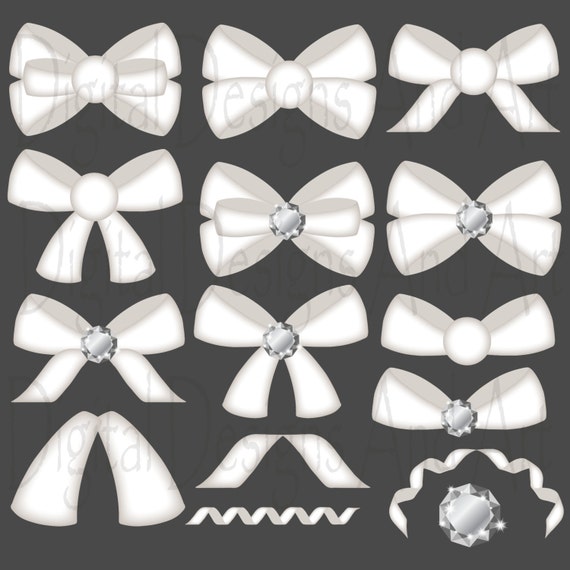 White bow clipart Ribbon bows clip art White ribbon clipart