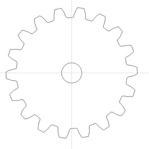 18 Tooth 6 Pitch Gear DXF