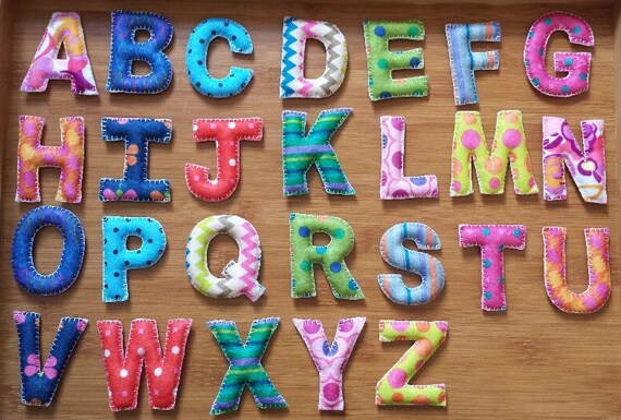 Stuffed Pattern Felt Uppercase Alphabet Letters