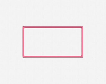 Rectangle Applique Machine Embroidery Design - 5 Sizes