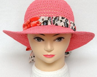 Womens Sun Hat Pink hat Crochet Hat Sun Hat Wide Brim Hat Womens Hats Womens Gift Ideas Brim Hat Beach Accessories anniversary gift for wife